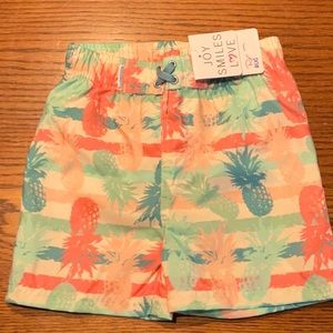 Joy Smiles Love Kids Swim Trunks - Multicolor Pineapple Print